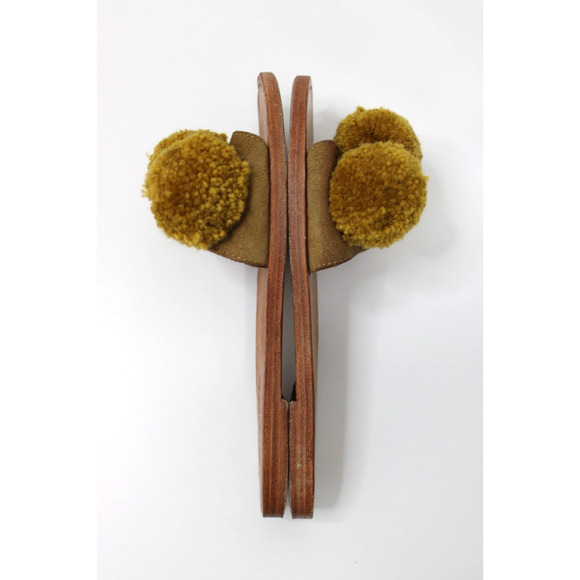 Binge Sandals 8 Kai Pom Pom Slip On Slides Flat Shoes Size Talla Women's 8 - Picture 10 of 14